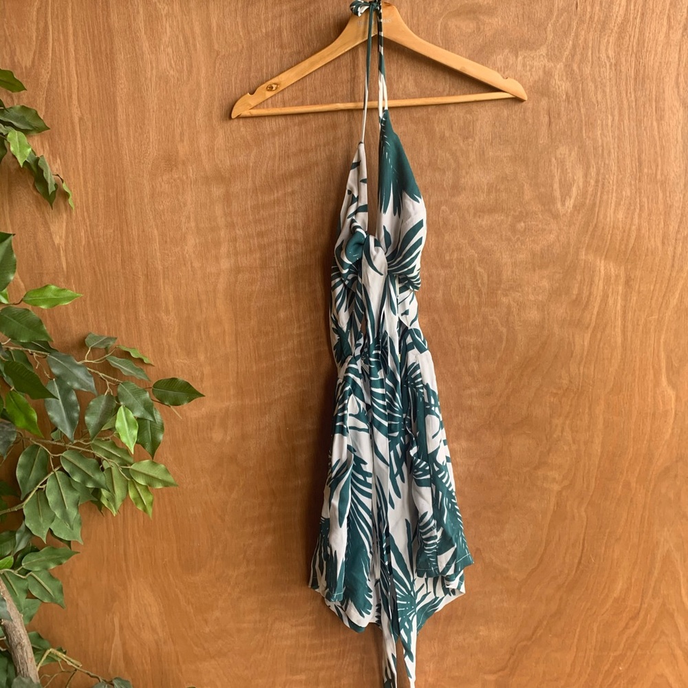 Karina grimaldi tropical tie front playsuit